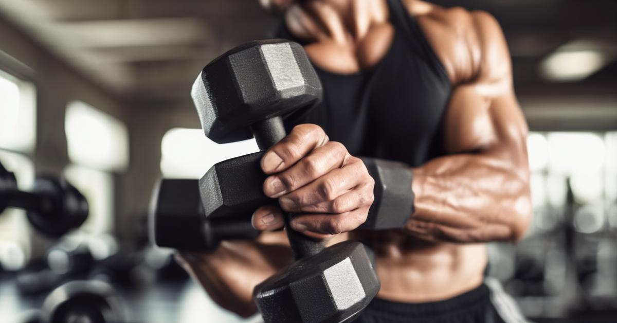 uginanie ramion z hantlami